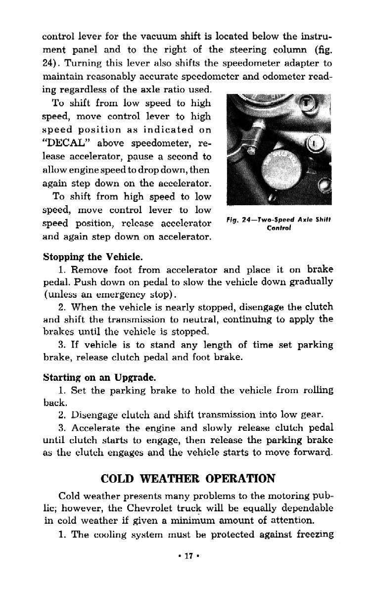 1952 Chevrolet Trucks Operators Manual Page 69